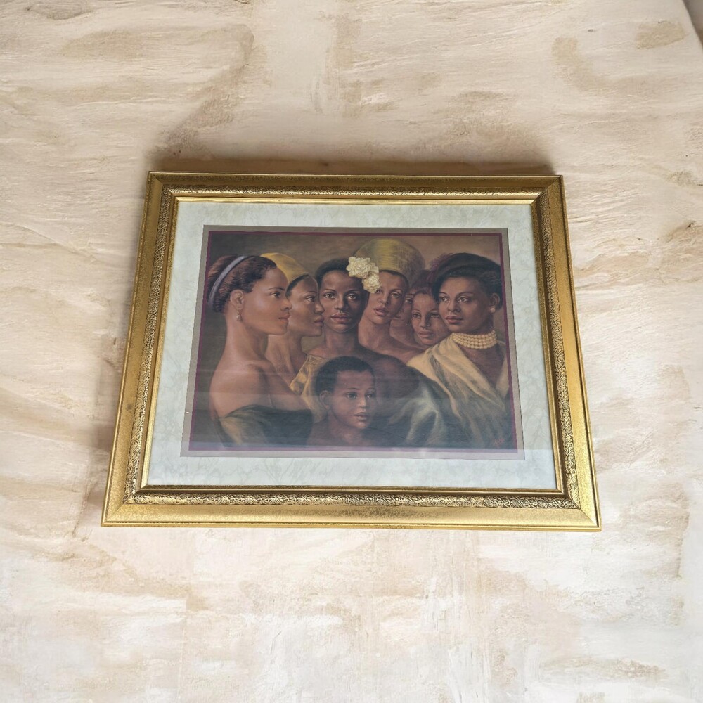 Vintage Decor Framed Art, The Beauty Of Color Painting Tim Ashkar 34” X 30”